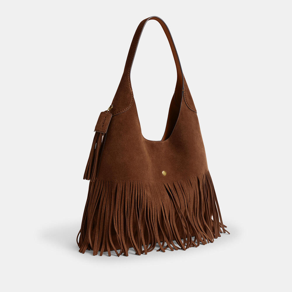 Coach Brooklyn Shoulder Bag 39 With Fringe - INSIDE HOLDS A step up, READ